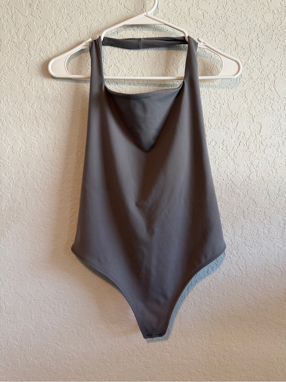 NWT Abercrombie & Fitch Soft A&F Gray Square Neck Bodysuit Size Small
